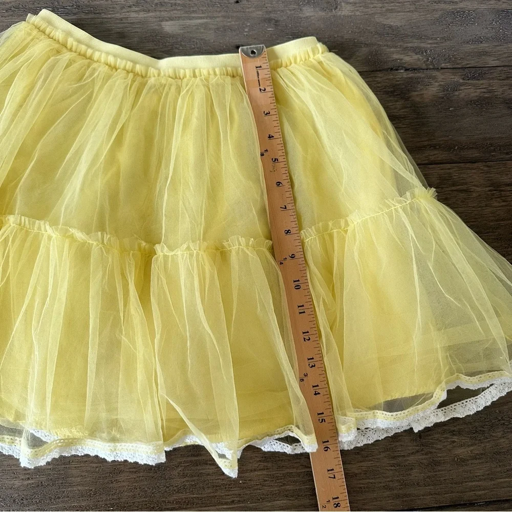 Mini Boden 11-12 years Girls Yellow Tulle Tiered Pull On Skirt‎ Easter Wedding